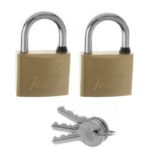 Tessi 2 x 40mm Brass Padlocks