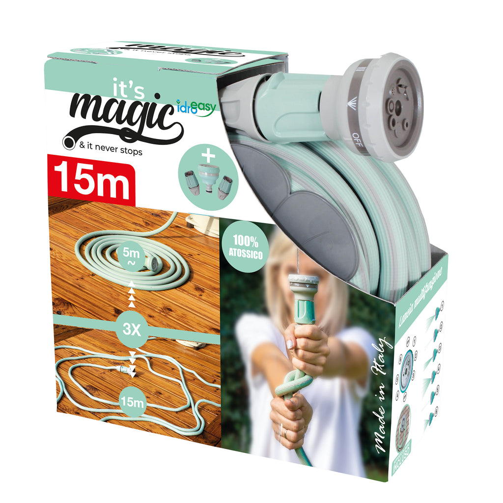 15M 1/2" - Flexible Garden Hose Anti Torsion and Anti Kink Water Pipe